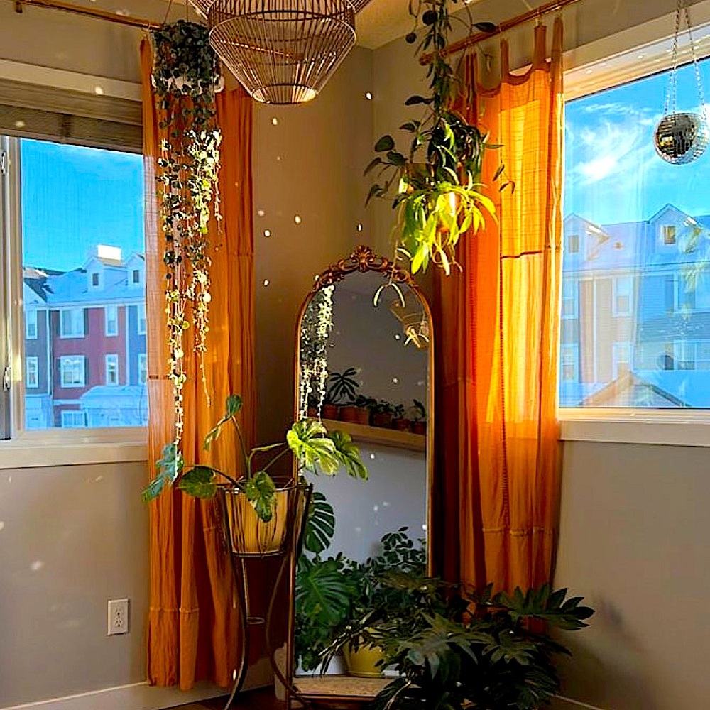 Urban Outfitters Chloe Patchwork Gauze Curtain Panel in Color Honey 🍯